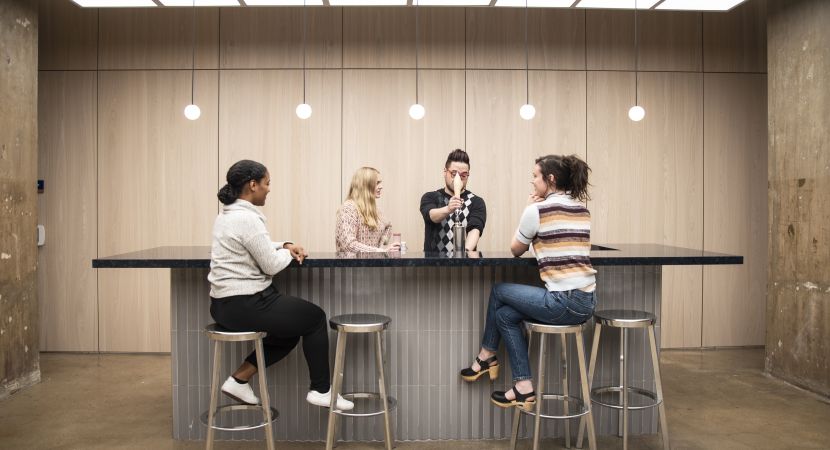 Harry's digital marketing team enjoying a coffee in their New York office