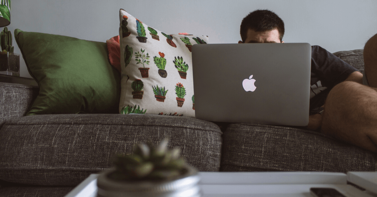 A digital marketer working remotely from home